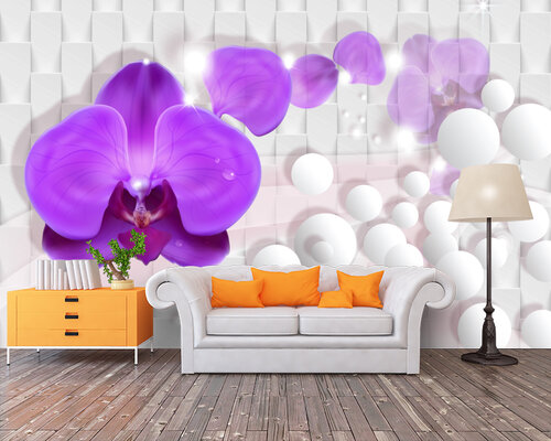 3D Чудесная орхидея со сферами 3D Чудесная орхидея со сферами