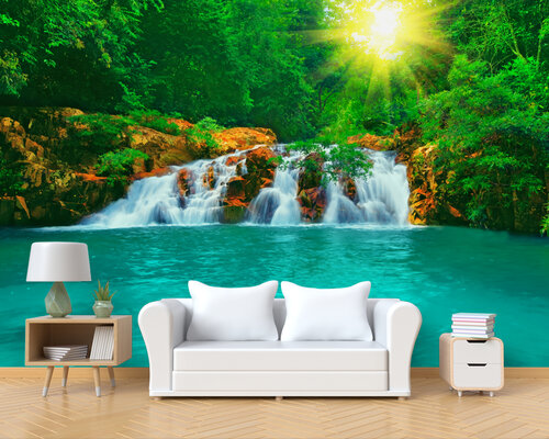 Солнце над водопадом Солнце над водопадом