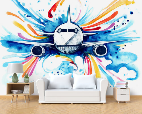 Акварель. Лайнер в полете Акварель. Лайнер в полете