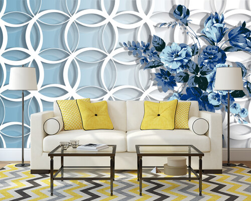 3D Томный букет в голубых тонах 3D Томный букет в голубых тонах