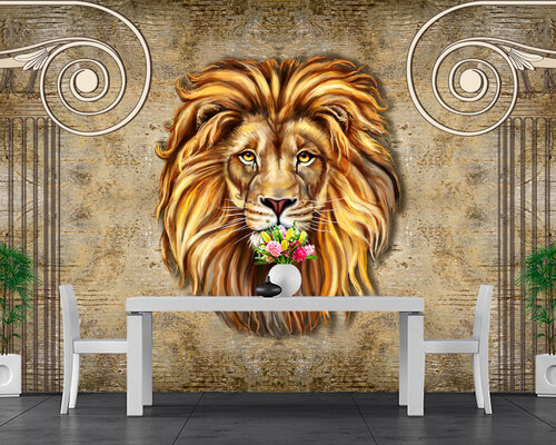 3D Скульптура голова льва 3D Скульптура голова льва