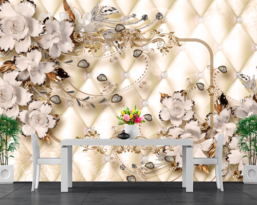 3D Нежные цветы из керамики на коже 3D Нежные цветы из керамики на коже