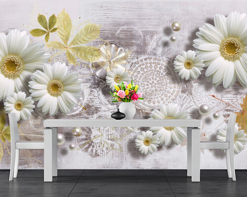 3D Жемчужные ромашки 3D Жемчужные ромашки