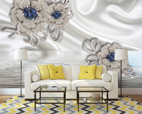 3D Каменный цветок на шелке 3D Каменный цветок на шелке