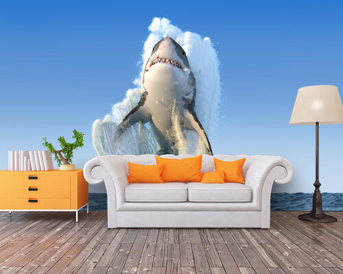 3D Прыжок акулы в океане 3D Прыжок акулы в океане