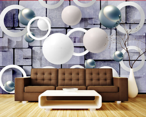 3D Парящие шары в окружении кругов 3D Парящие шары в окружении кругов