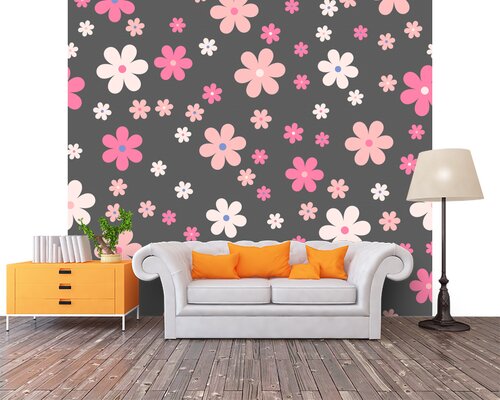 Яркие цветы на сером фоне Яркие цветы на сером фоне