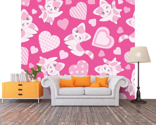 Милые котики и сердечки Милые котики и сердечки