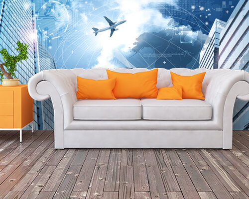 Самолет над мегаполисом Самолет над мегаполисом