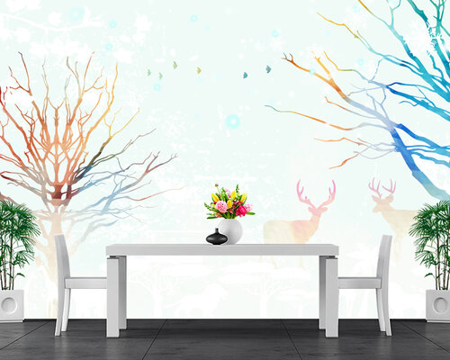 Акварель. Олени Акварель. Олени